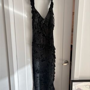 Elegant Black Ruffled Dress